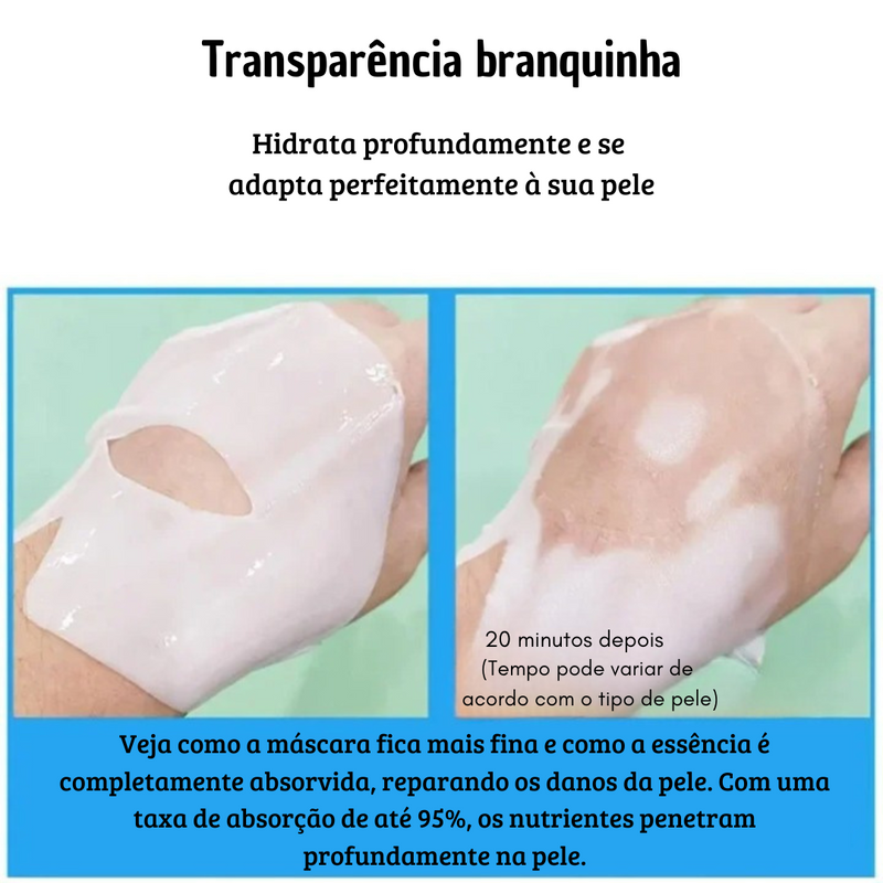 Máscara facial de biocolágeno